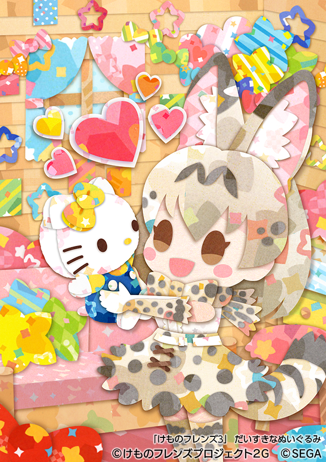 hello kitty and white serval (kemono friends and 3 more) drawn by kikuchi_milo