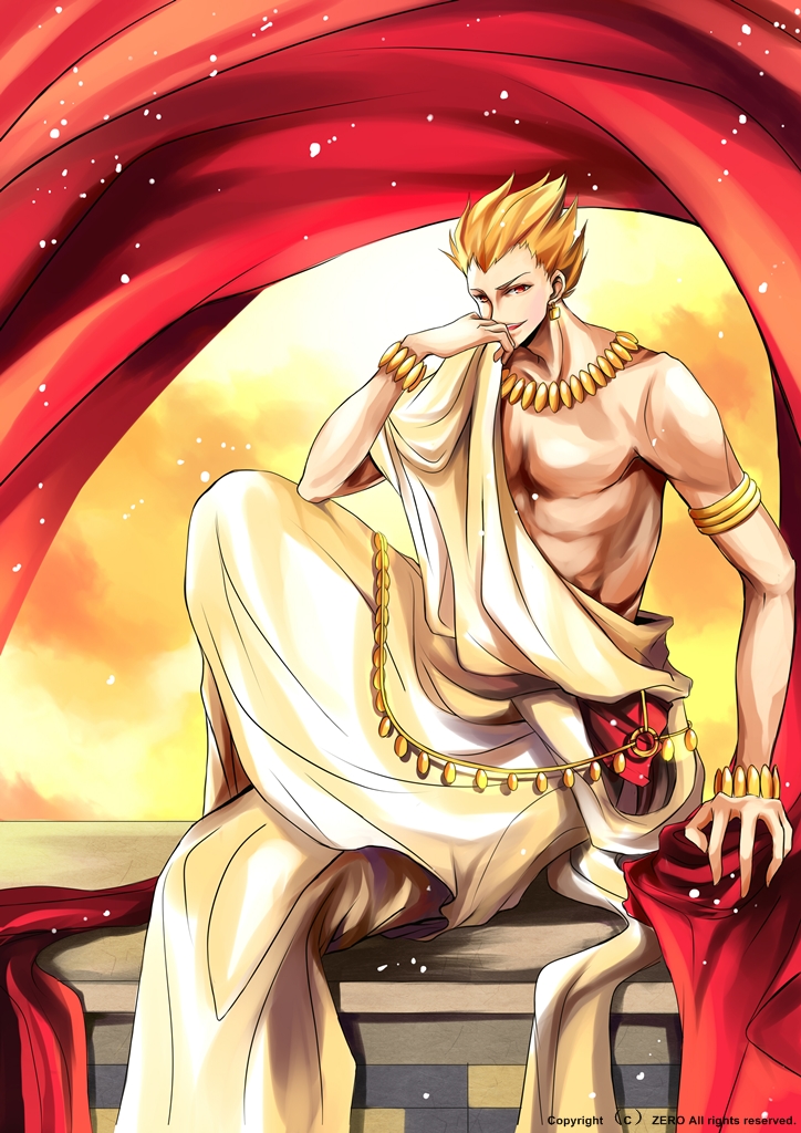 gilgamesh (fate and 2 more) drawn by zerocastle
