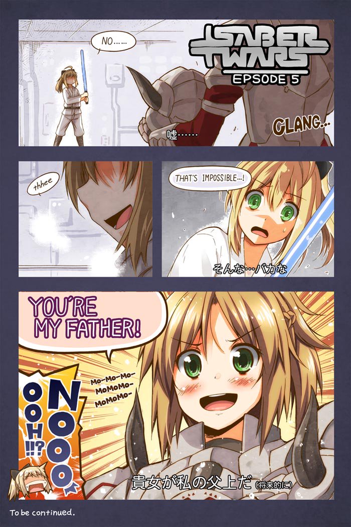 artoria pendragon, mordred, and saber lily (fate and 6 more) drawn by utsurogi_angu