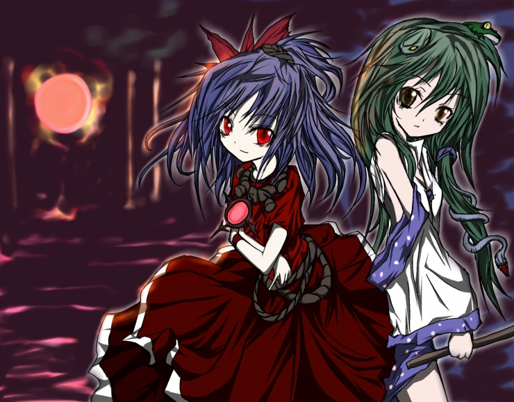 kochiya sanae and yasaka kanako (touhou) drawn by loxodon