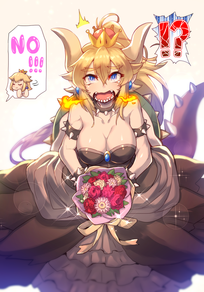 princess peach and bowsette (mario and 2 more) drawn by matsumoto_tomoyohi