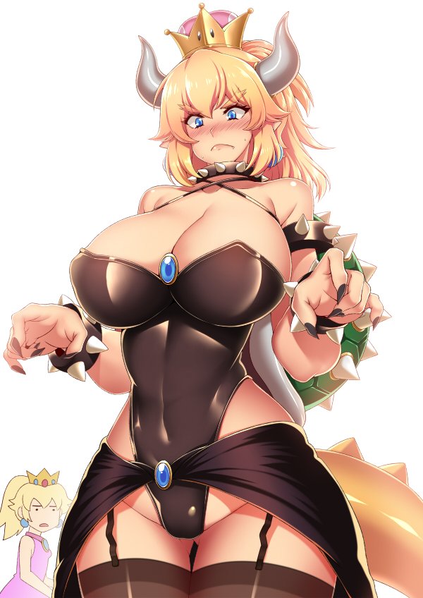 princess peach and bowsette (mario and 1 more) drawn by megatama