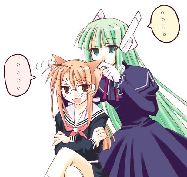 hasegawa chisame and karakuri chachamaru (mahou sensei negima!) drawn by yuuma_(omaeno_meinichi)