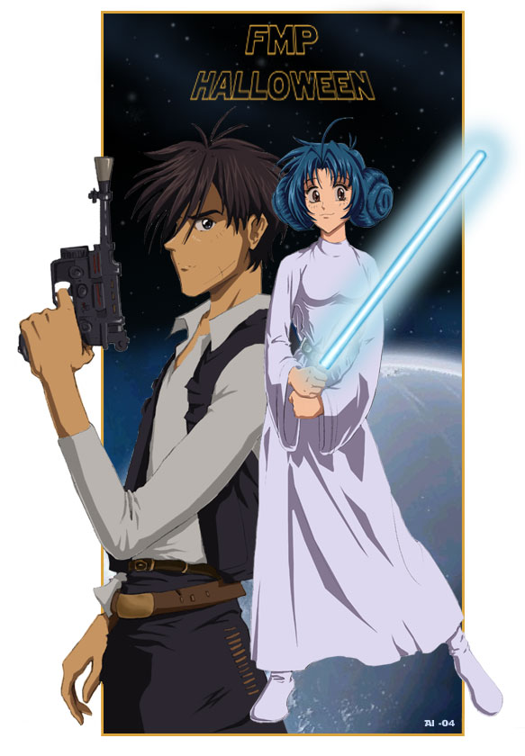 chidori kaname, princess leia, sagara sousuke, han solo, and harrison ford (star wars and 1 more)