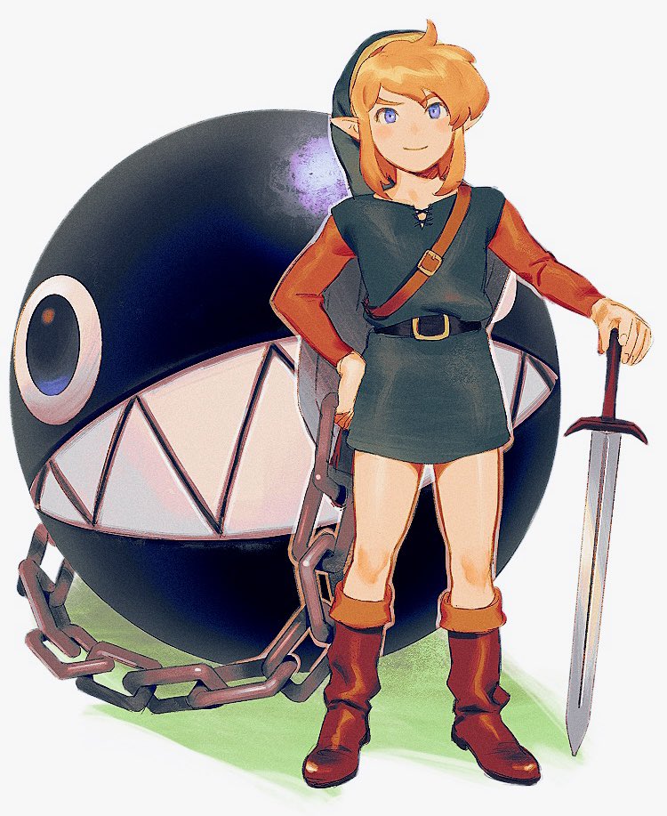 link and bow wow (the legend of zelda and 1 more) drawn by yone_f15