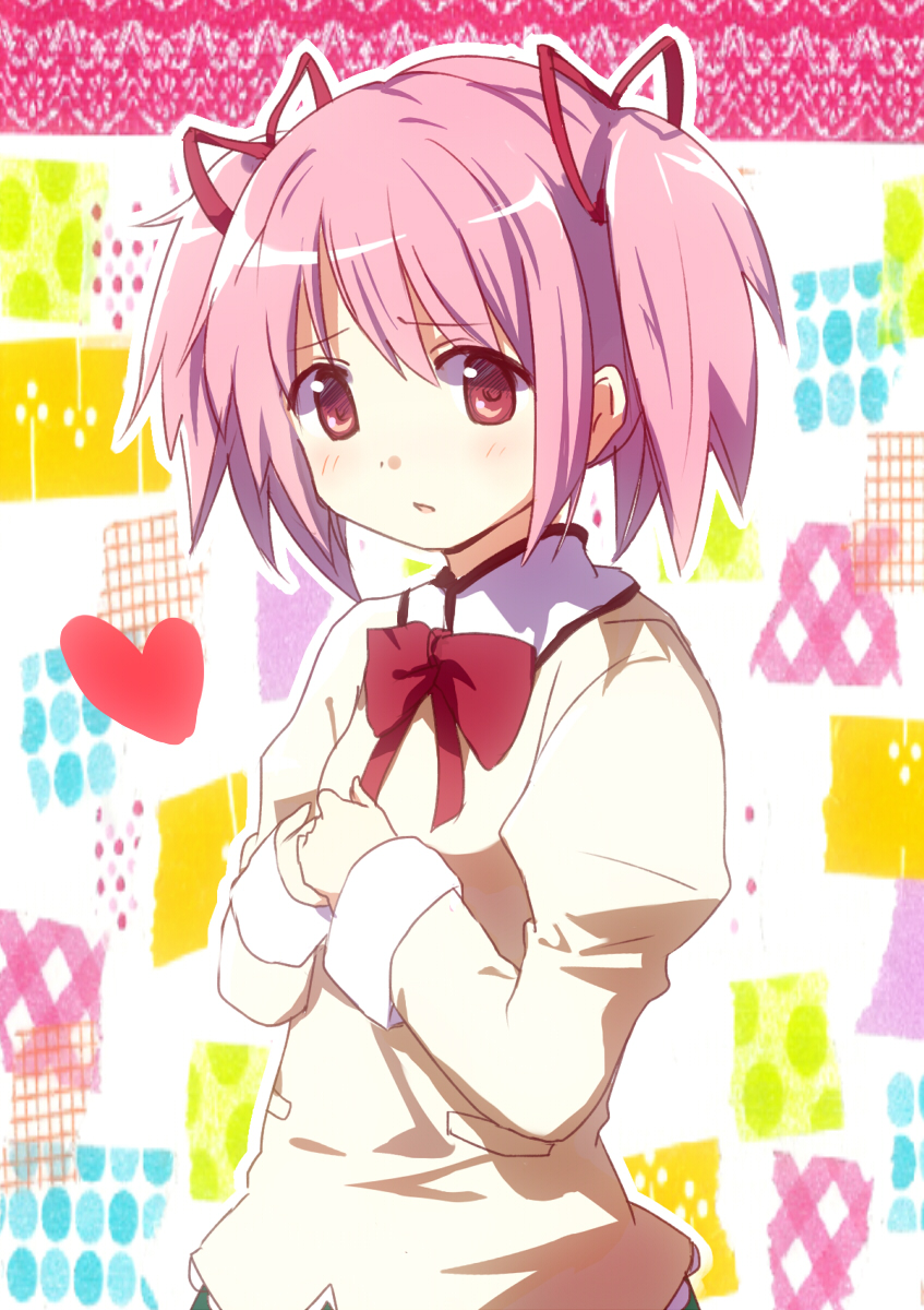 kaname madoka and yuuki aoi (mahou shoujo madoka magica) drawn by k.ei