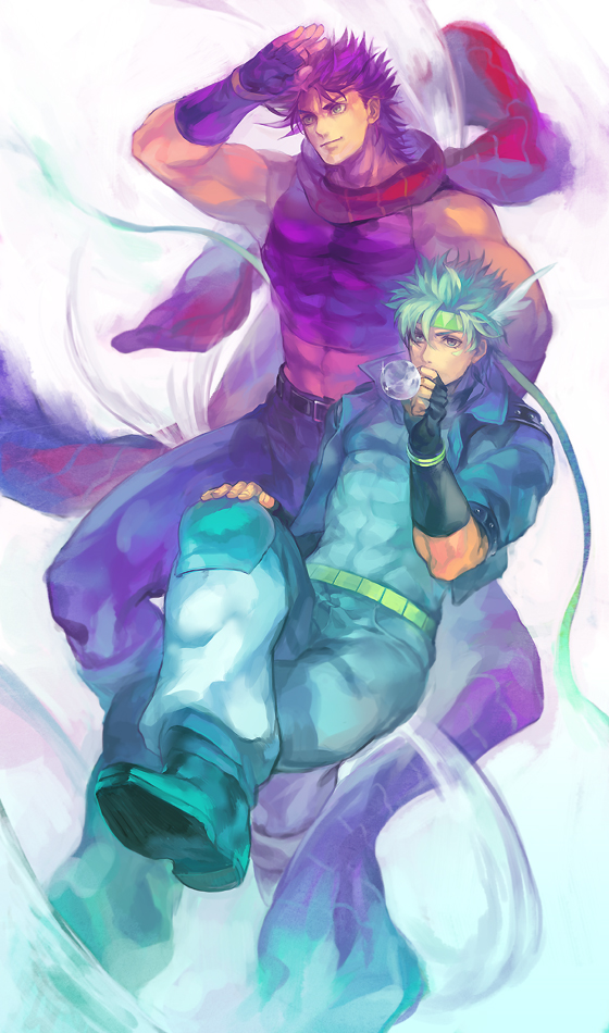 joseph joestar and caesar anthonio zeppeli (jojo no kimyou na bouken and 1 more) drawn by oburaato