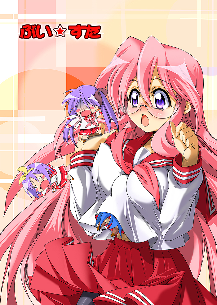 hiiragi kagami, izumi konata, hiiragi tsukasa, and takara miyuki (lucky star) drawn by tnonizyou