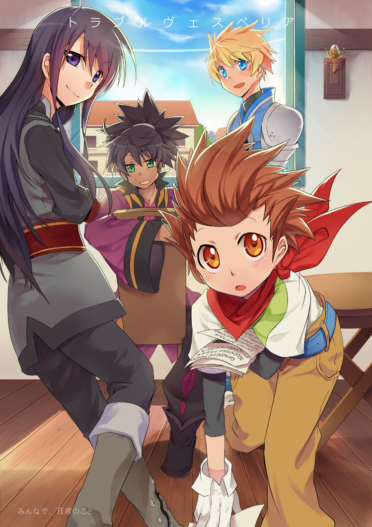 yuri lowell, raven, flynn scifo, and karol capel (tales of and 1 more) drawn by araragi_ayune
