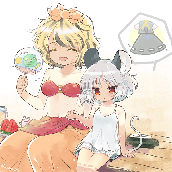 nazrin and toramaru shou (touhou) drawn by biyon