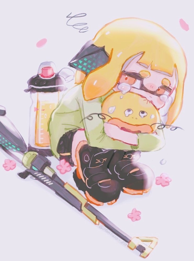inkling player character, inkling girl, agent 4, and zapfish (splatoon and 1 more) drawn by montaro_810