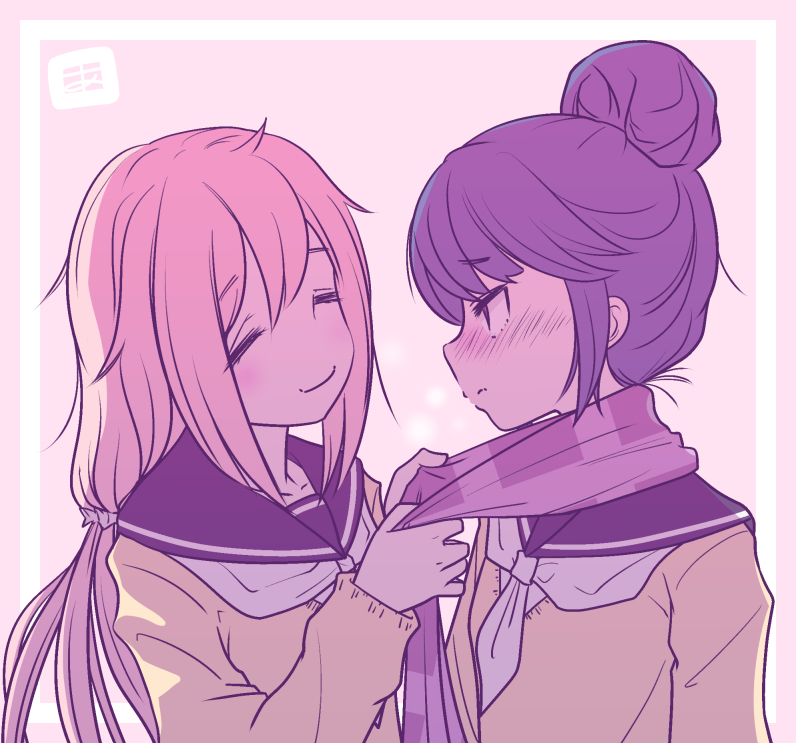 shima rin and kagamihara nadeshiko (yurucamp) drawn by adachi_fumio