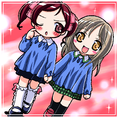 sakashita yuzuyu and marika (aishiteruze baby) drawn by st_parasu