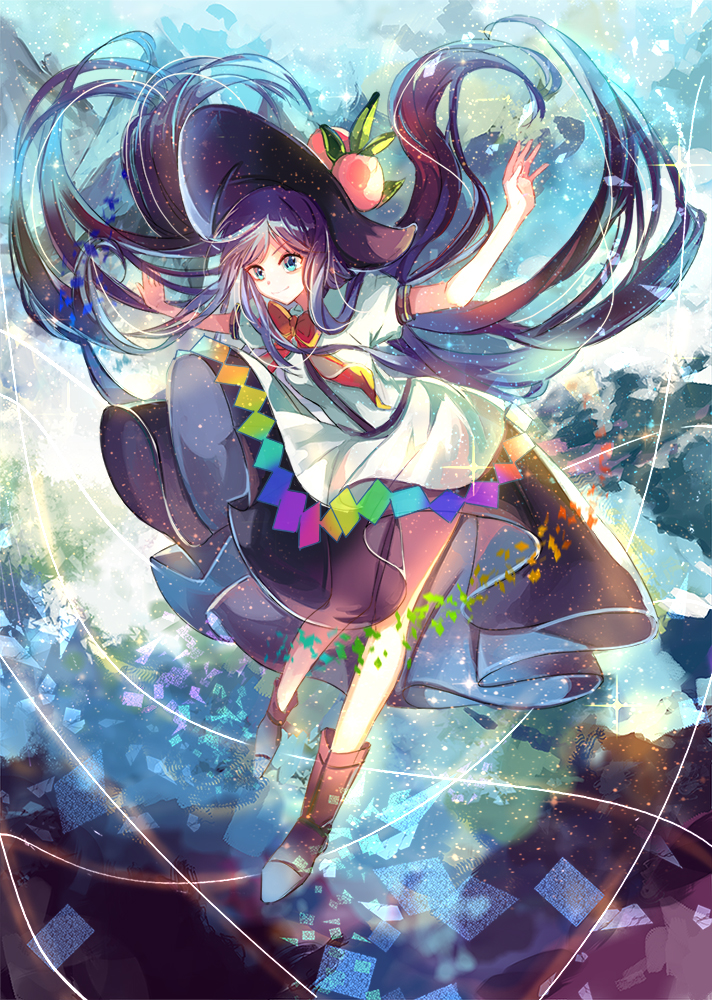 hinanawi tenshi (touhou and 1 more) drawn by vima