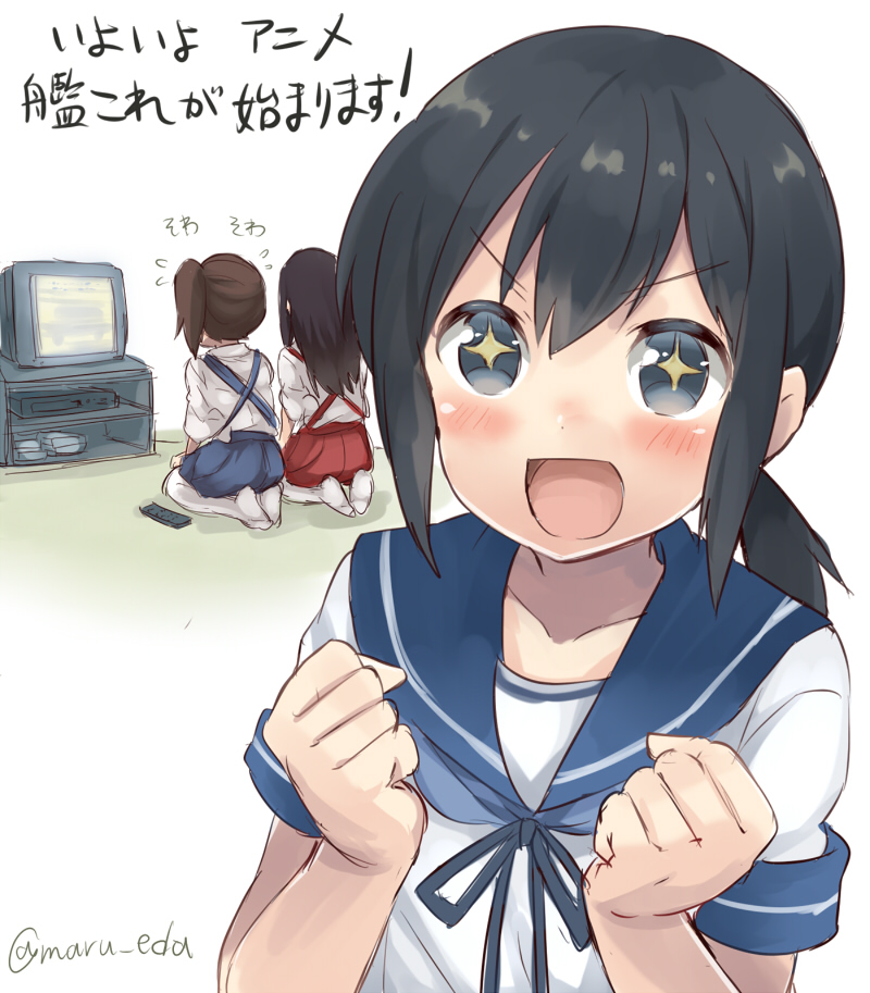 kaga, akagi, and fubuki (kantai collection) drawn by maruki_(punchiki)