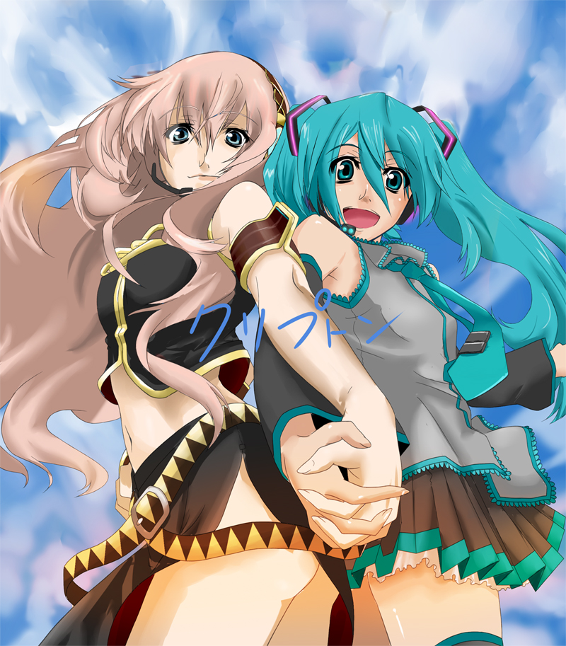 hatsune miku and megurine luka (vocaloid and 2 more) drawn by disso