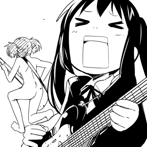 nakano azusa and suzuki jun (k-on!) drawn by watarai_keiji