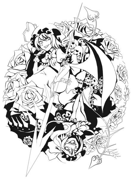 remilia scarlet and flandre scarlet (touhou) drawn by ema_non