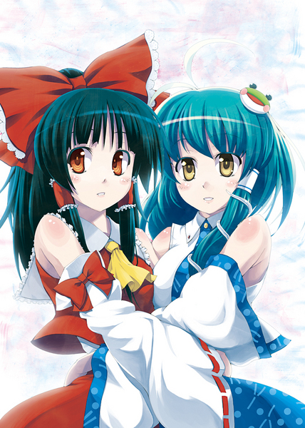 hakurei reimu and kochiya sanae (touhou) drawn by kabayaki_unagi