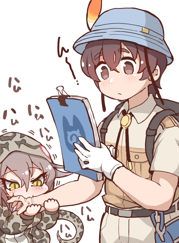 captain and okinawa habu (kemono friends and 1 more) drawn by tanaka_kusao
