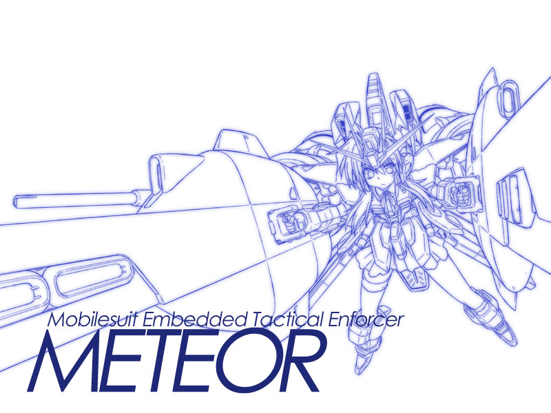 freedom gundam and meteor (gundam and 1 more) drawn by shinjou_satomi
