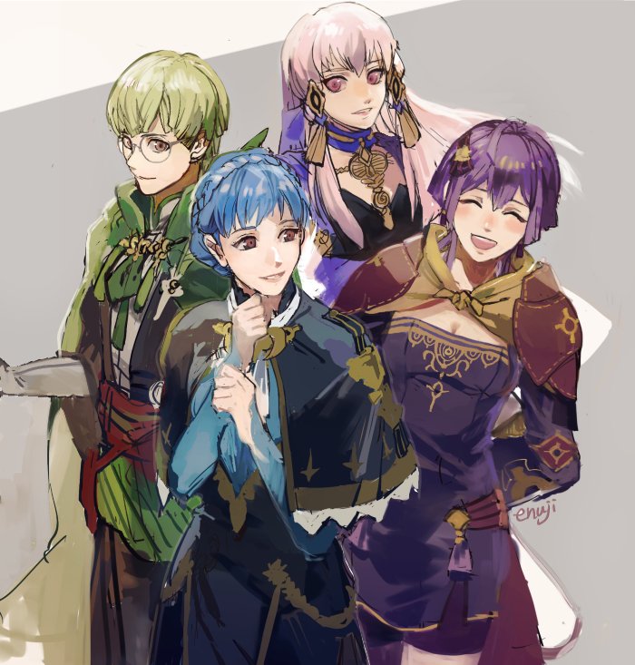 lysithea von ordelia, marianne von edmund, bernadetta von varley, and ignatz victor (fire emblem and 1 more) drawn by ng_enuji