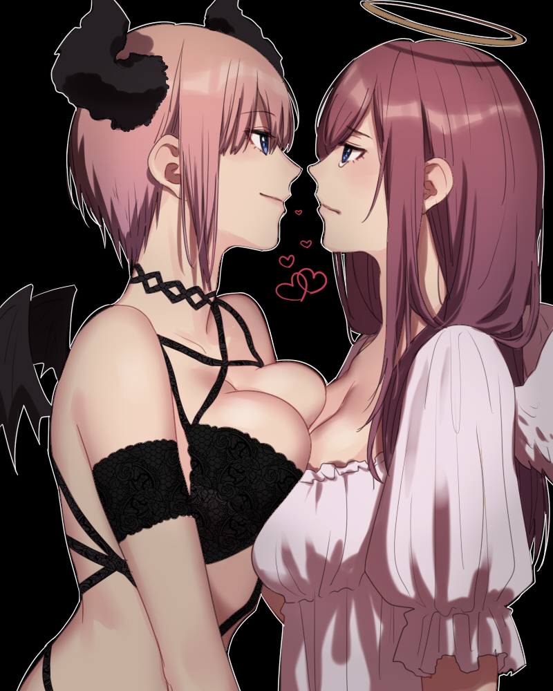 nakano miku and nakano ichika (go-toubun no hanayome) drawn by hallovveen