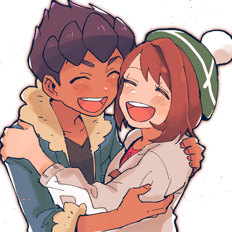 gloria and hop (pokemon and 1 more) drawn by deigo_(indigo2070)