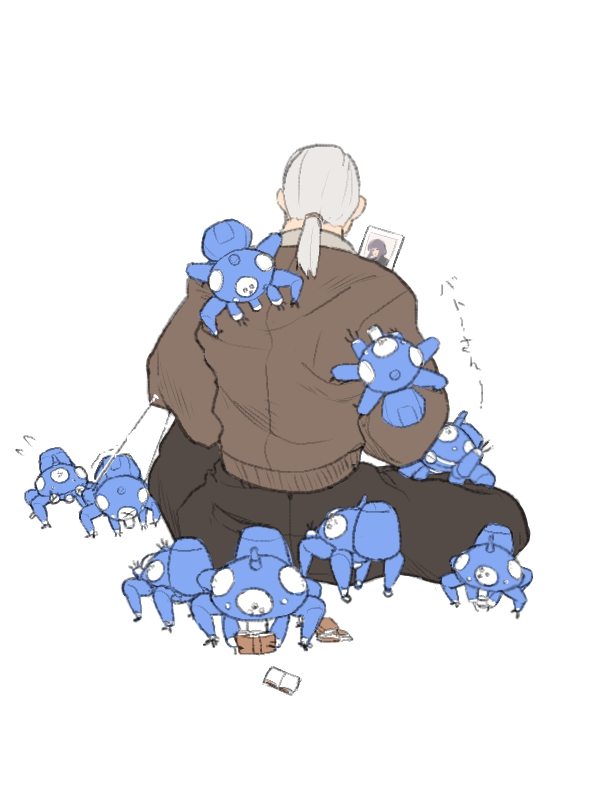 kusanagi motoko, tachikoma, and batou (ghost in the shell and 1 more) drawn by yjh5077