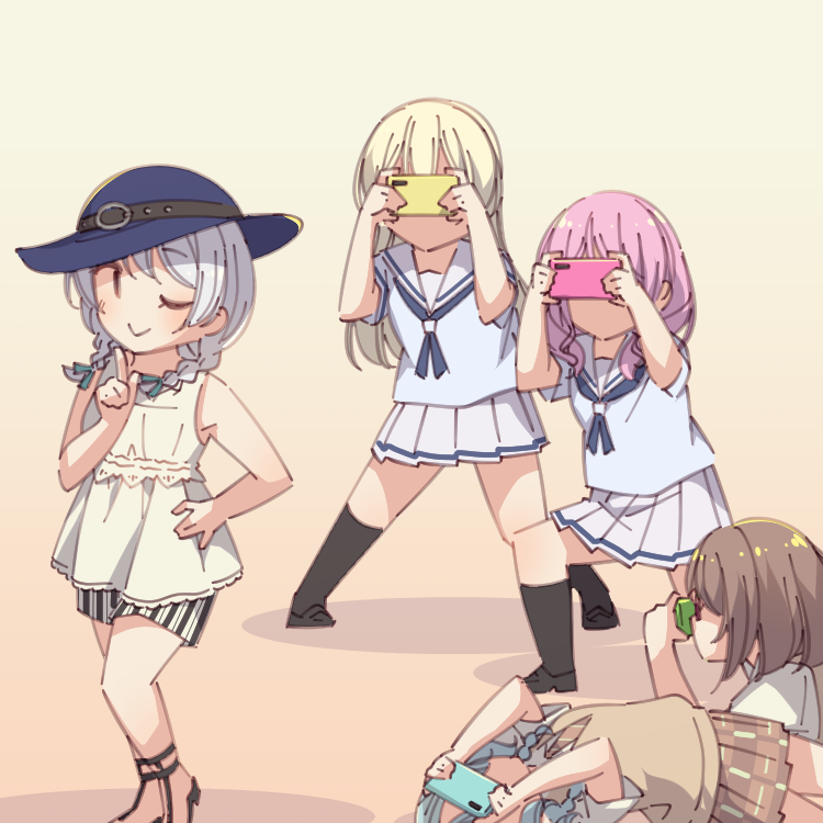 hikawa hina, maruyama aya, shirasagi chisato, wakamiya eve, and yamato maya (bang dream!) drawn by ayasaka