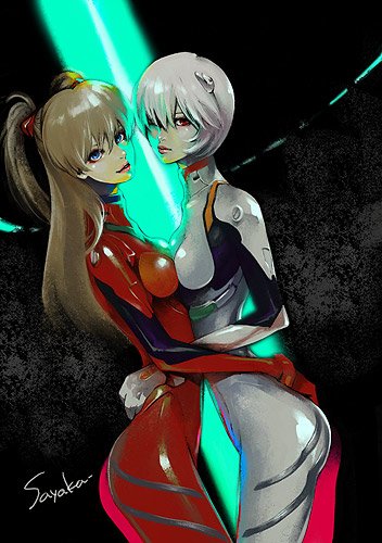 souryuu asuka langley and ayanami rei (neon genesis evangelion) drawn by kato_sayaka