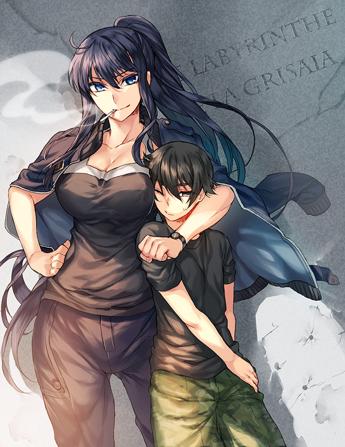 kazami yuuji and kusakabe asako (grisaia and 1 more) drawn by tenkuu_sphere