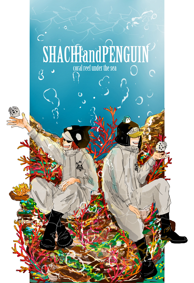 penguin and shachi (one piece) drawn by nankotsugyorui