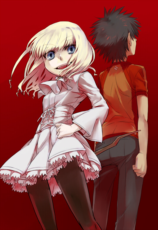 kamijou touma and leivinia birdway (toaru majutsu no index and 1 more) drawn by inagiri_yunou