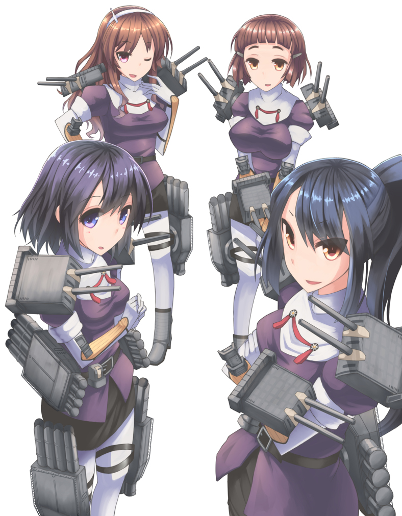 ashigara, haguro, nachi, and myoukou (kantai collection) drawn by s_ibane
