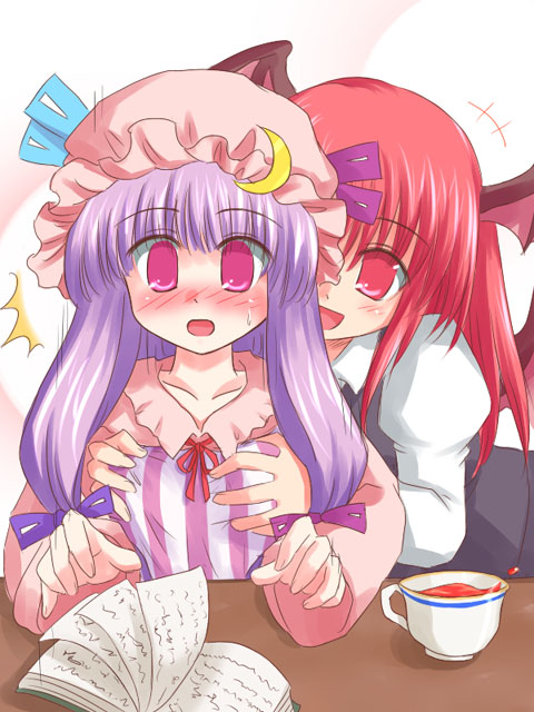 patchouli knowledge and koakuma (touhou) drawn by ry_(yagoyago)