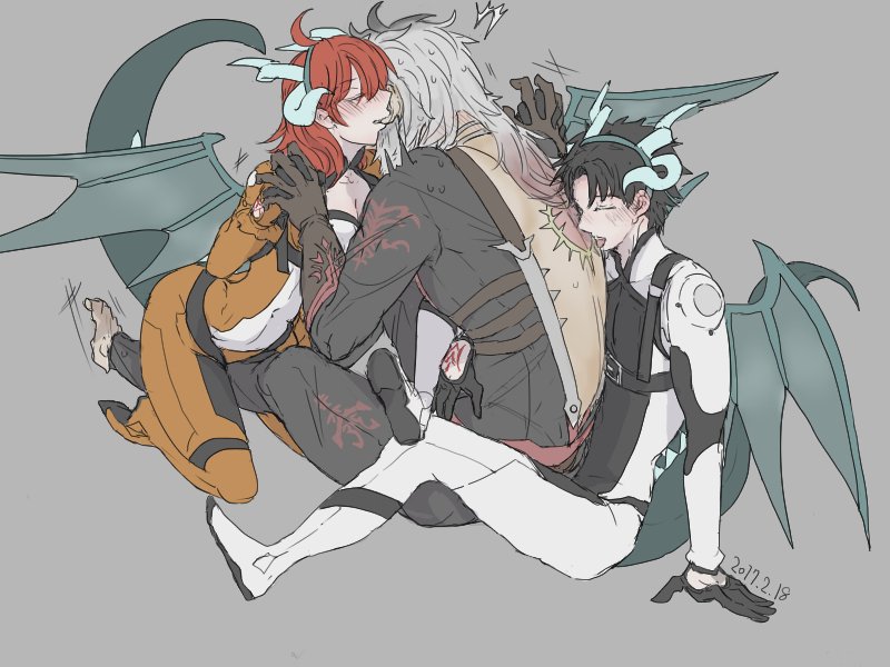 fujimaru ritsuka and siegfried (fate and 2 more) drawn by tashikatanaka