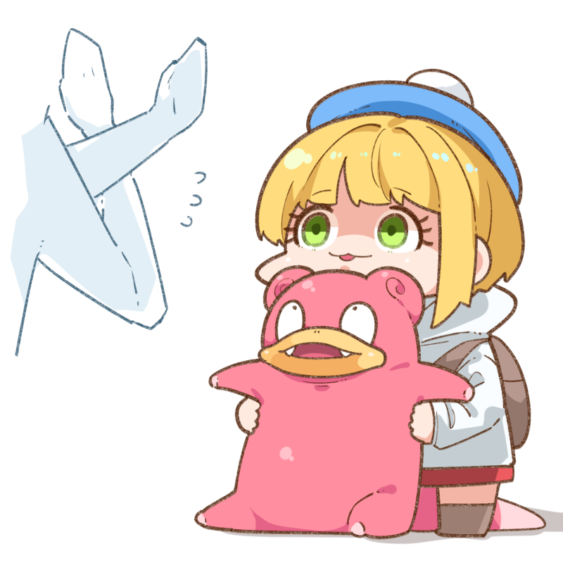 miyamoto frederica and slowpoke (pokemon and 2 more) drawn by takato_kurosuke