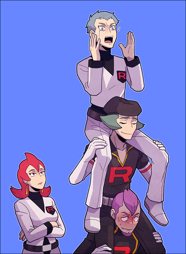 archer, proton, ariana, and petrel (pokemon and 1 more) drawn by jaho