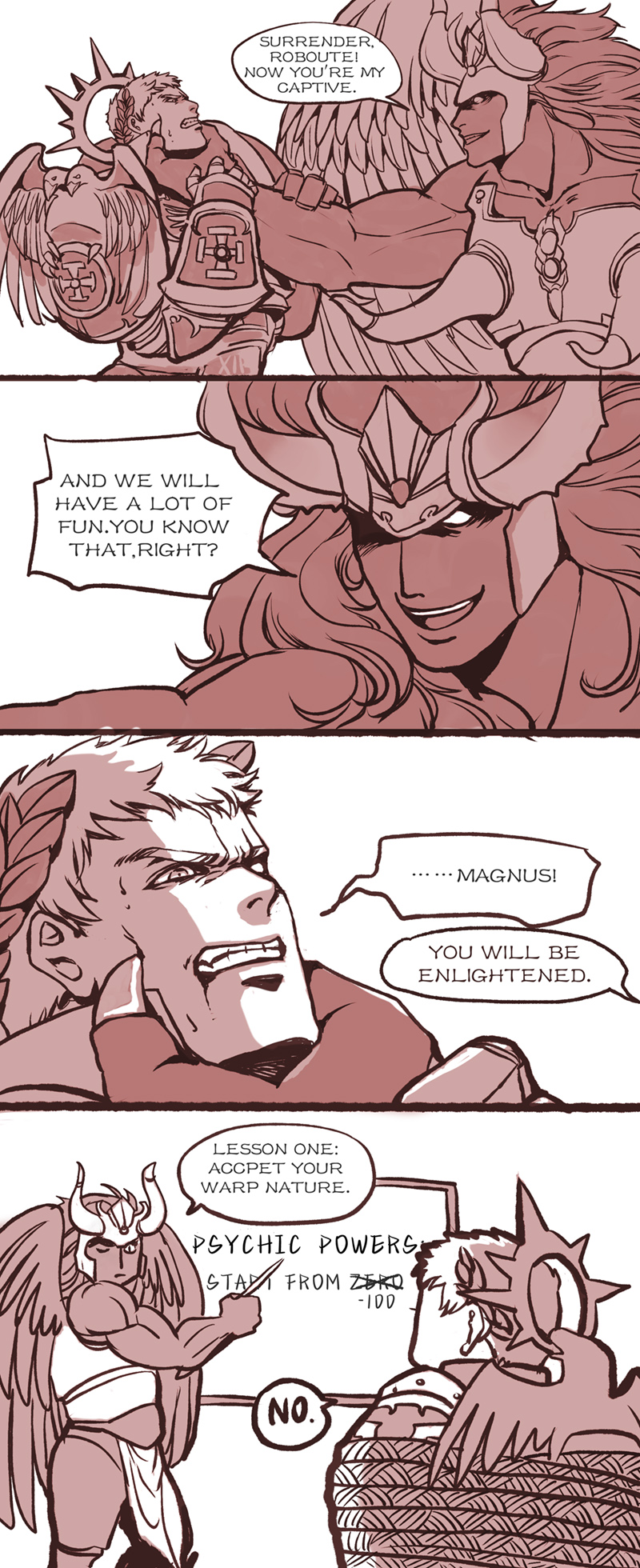 roboute guilliman and magnus the red (warhammer 40k) drawn by sjax001