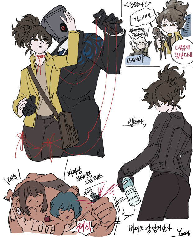elena, jae-heon, tomerry, and puppet (project moon and 1 more) drawn by force_(4sk_force)