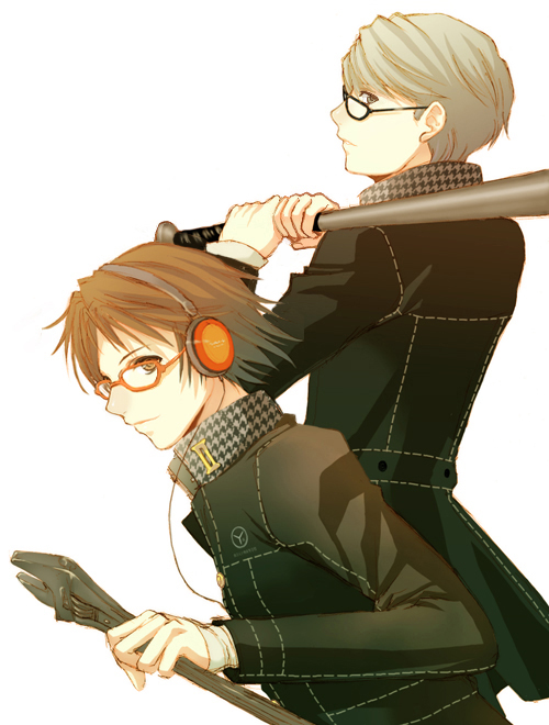 narukami yu and hanamura yousuke (persona and 1 more) drawn by seiru_(prairie)