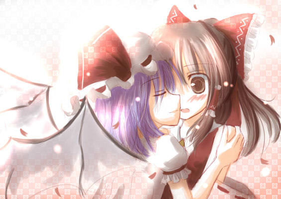 hakurei reimu and remilia scarlet (touhou) drawn by mashayuki