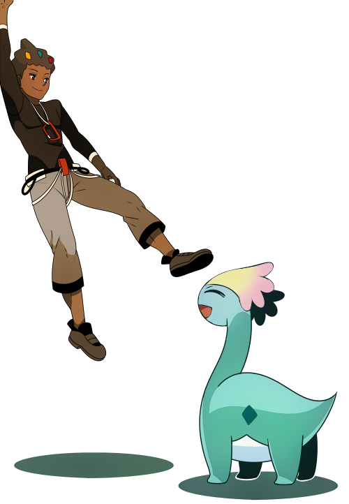 amaura and grant (pokemon and 1 more) drawn by himari_g_(sr)