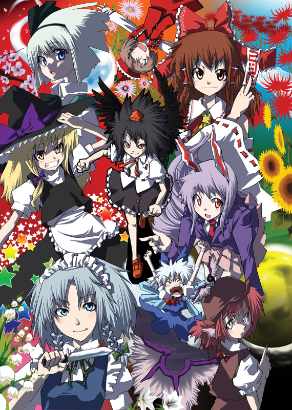 hakurei reimu, kirisame marisa, izayoi sakuya, konpaku youmu, cirno, and 4 more (touhou) drawn by gengorou