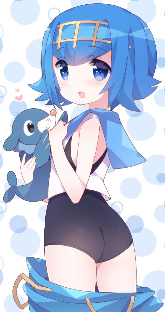 lana and popplio (pokemon and 1 more) drawn by watanon_(gakushokutei)