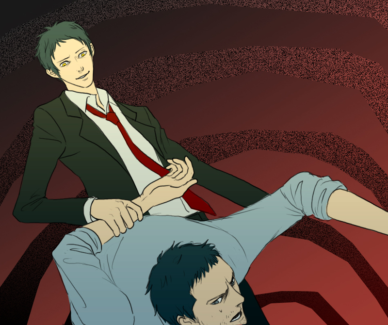 adachi tooru and doujima ryoutarou (gundam and 3 more) drawn by gb_(doubleleaf)