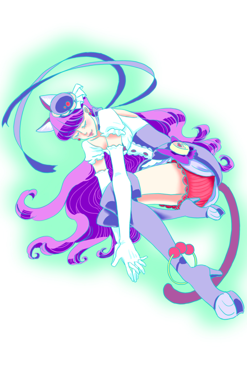kotozume yukari and cure macaron (precure and 1 more) drawn by ton_(ton39342104)