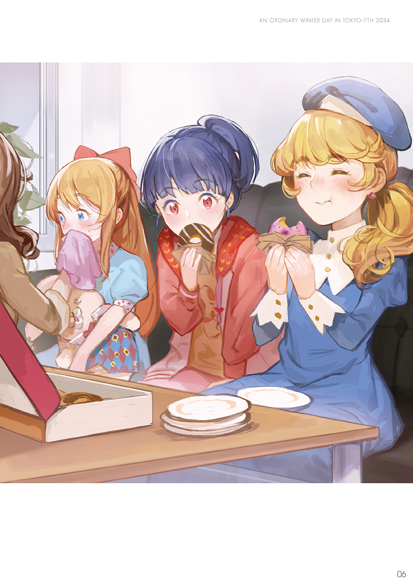 hoshigaki manon, futagawa mimi, tasha romanovsky, and arisu shirayuki (tokyo 7th sisters) drawn by ekao