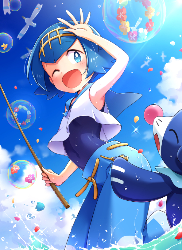 lana, popplio, and wingull (pokemon and 1 more) drawn by zattape